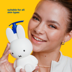 Miffy Flower Garden Shower Gel — model holding the Miffy shower gel bottle