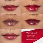 Miffy Glossy Lip Stain — five lip stain shades shown on lips