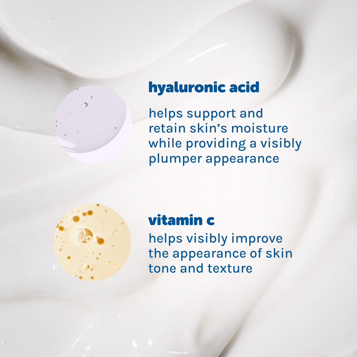 Miffy Sweet Wonder Body Lotion — white lotion texture with hyaluronic acid and vitamin C information