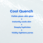 Cool Quench Leave On Mask — product benefit graphic describing cooling and hydration