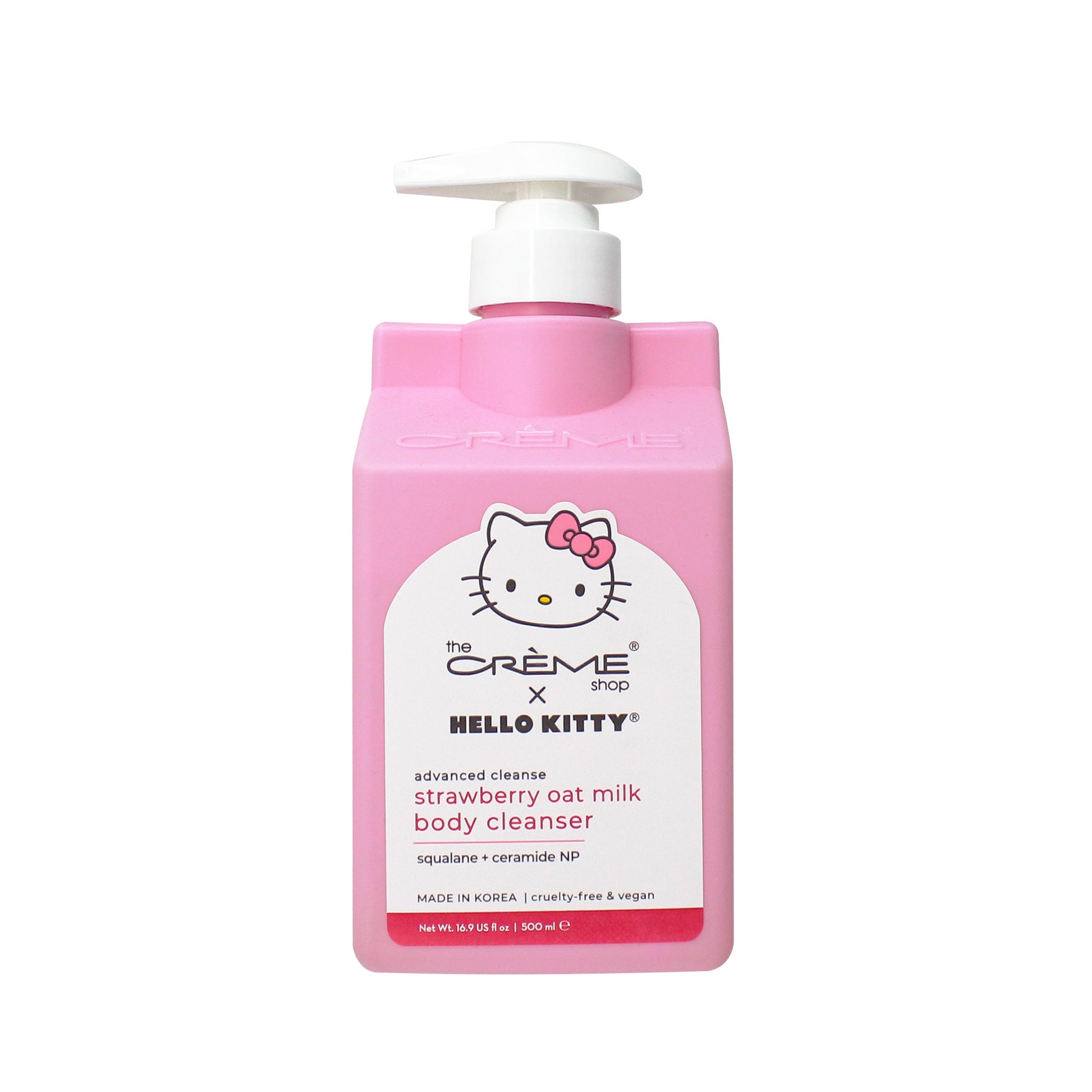 Hello Kitty Advanced Cleanse Body Cleanser - Strawberry Oat Milk Body Scrub The Crème Shop x Sanrio 