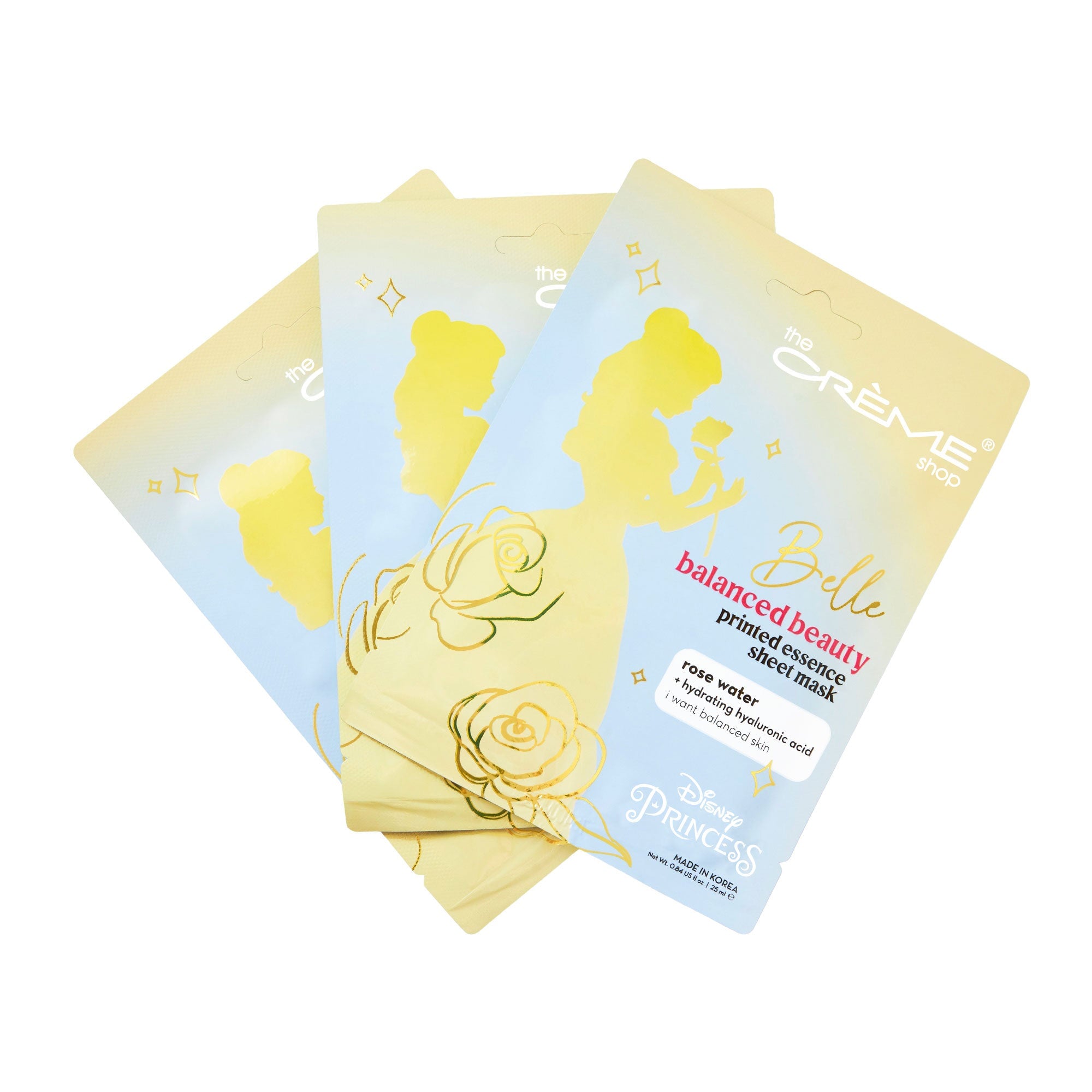 The Crème Shop x Disney - Belle Balance Beauty Printed Essence Sheet Mask Sheet Mask The Crème Shop x Disney 3 Pack (Save $2.00) 