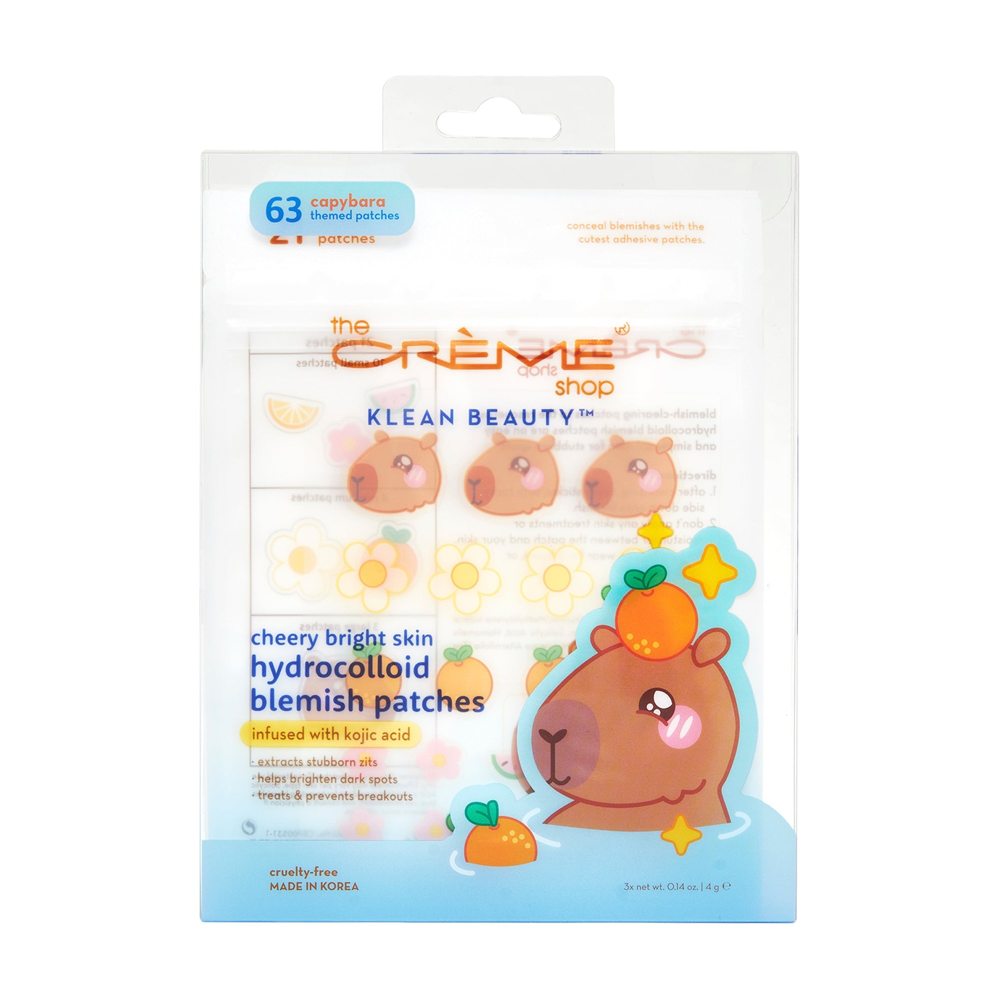 Cheery Bright Skin - Capybara Klean Beauty™ Blemish Patches Sheet Mask The Crème Shop 3 Pack 