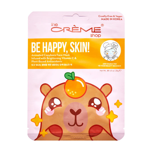 Be Happy, Skin! Animated Capybara Face Mask Sheet Mask The Crème Shop 