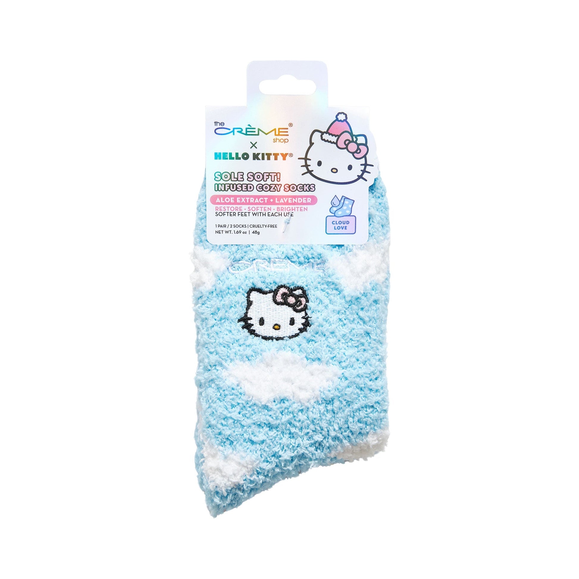 Hello Kitty Sole Soft! Infused Cozy Socks - Cloud Love Socks The Crème Shop x Sanrio 