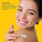 Miffy Flower Garden Body Lotion — model applying lotion to her shoulder with massage directions