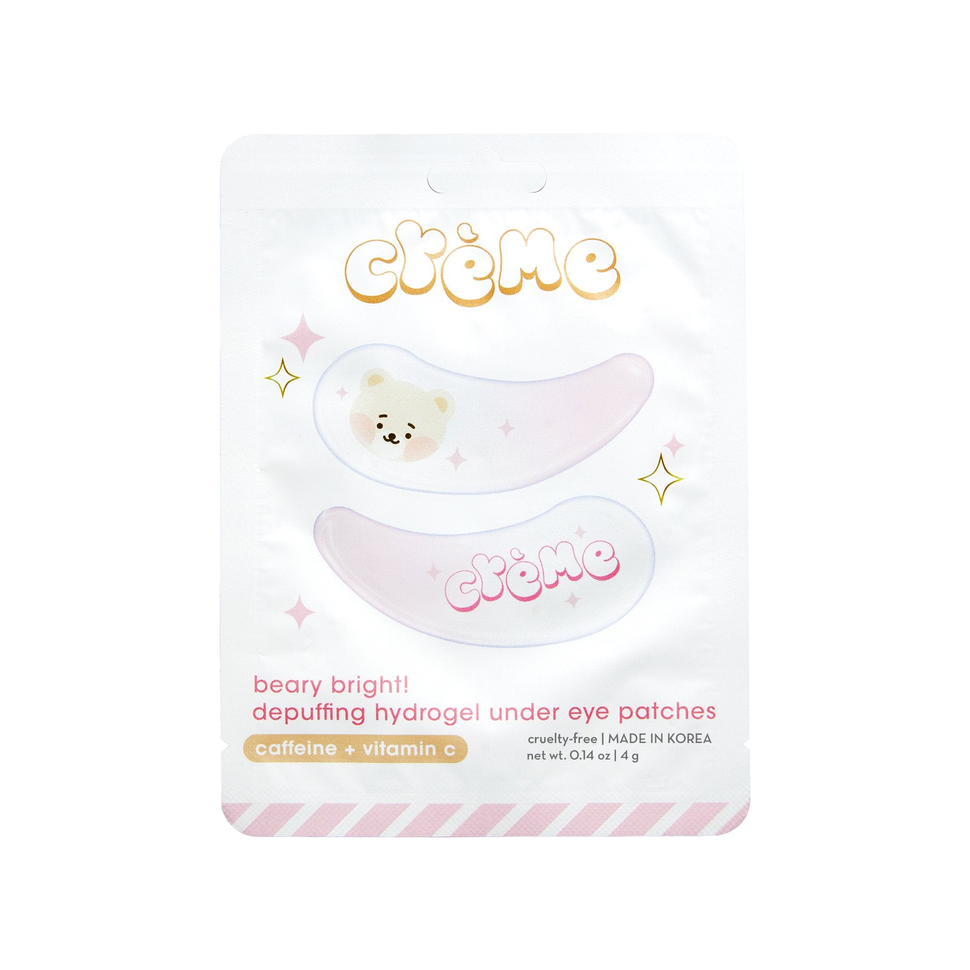 Beary Smooth Hydrogel Under Eye Patches - Caffeine & Vitamin C Under Eye Patches The Crème Shop 