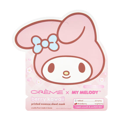 My Melody Berry Kawaii Printed Essence Sheet Mask (Set of 3) - $12 Value Sheet Masks The Crème Shop x Sanrio 