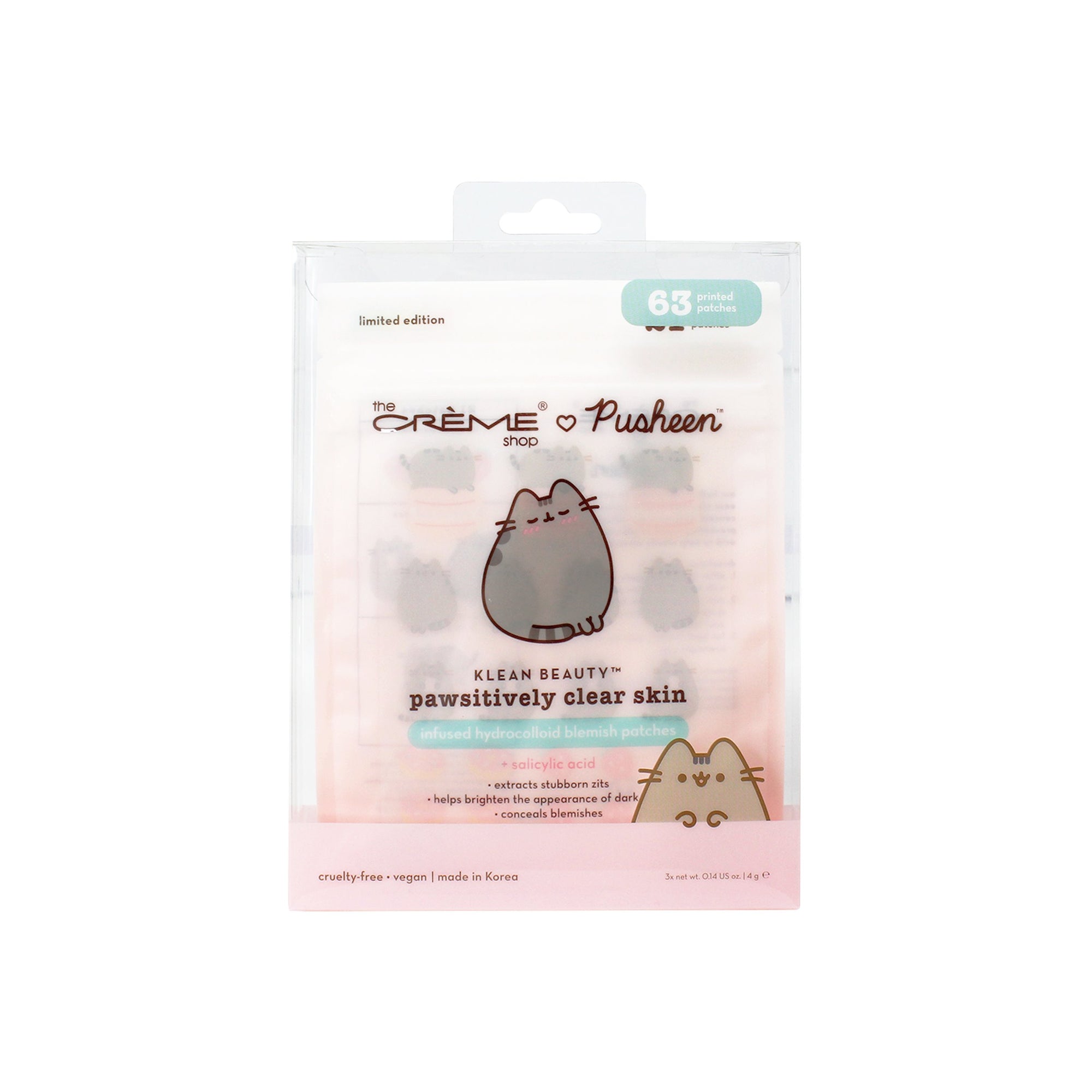 Pusheen Klean Beauty™ Pawsitively Clear Skin Infused Hydrocolloid Blemish Patches Hydrocolloid Acne Patches The Crème Shop x Pusheen 