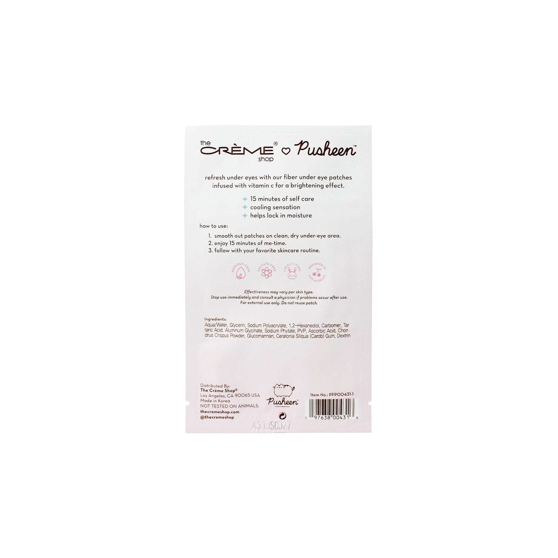 Pusheen Klean Beauty™ Fiber Under Eye Patches Under Eye Patches The Crème Shop x Pusheen 