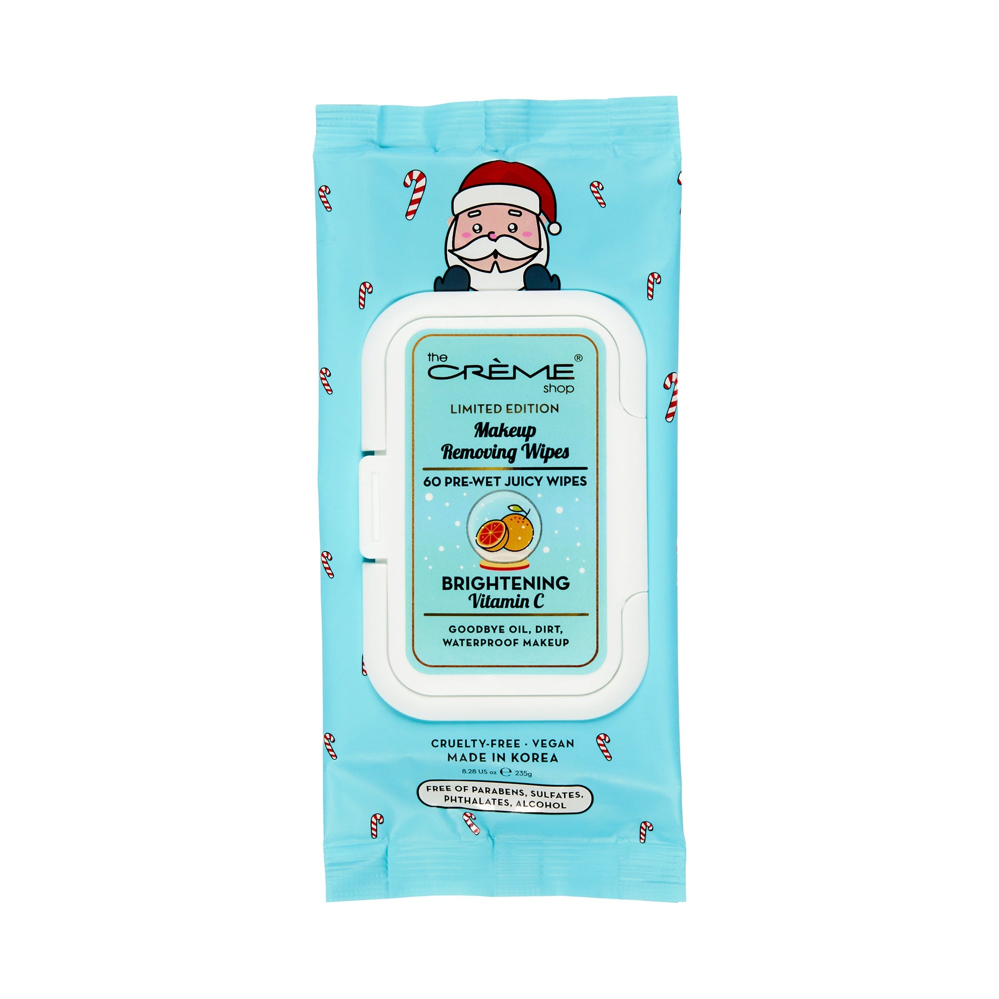 Holiday Santa Makeup Removing Wipes – Brightening Vitamin C Towelettes The Crème Shop 