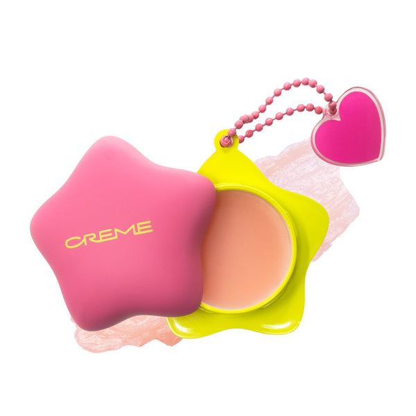 Plush Pout Lip Butter — Original — pink star compact with open lip butter and heart keychain