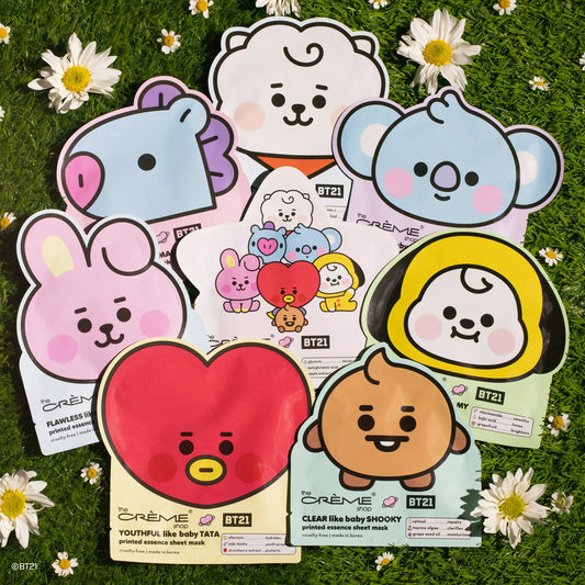 The Crème Shop | BT21 BABY: Complete Printed Essence Sheet Mask Collection ($32 Value) Bundles The Crème Shop x BT21 BABY 