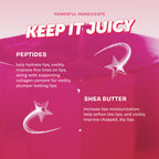 Gloss Jelly Lip Glaze — Berry Cherry — peptide and shea butter ingredient graphic