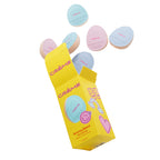 Bouncy Blend Mini Puff Set — pastel puffs displayed above the open yellow box