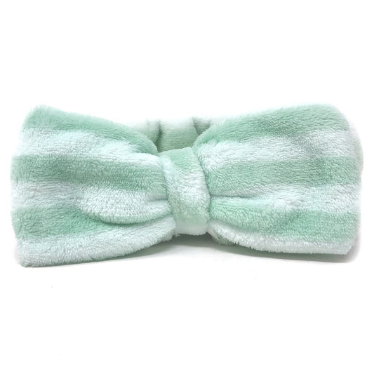 Mint Green Teddy Headyband with Stripes - The Crème Shop