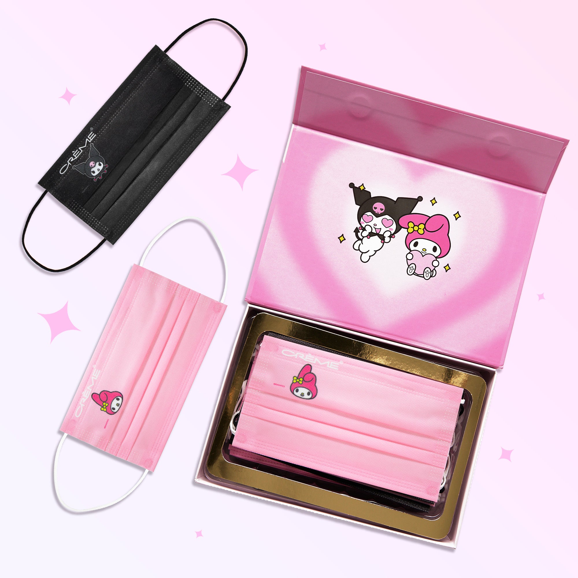 My Melody x Kuromi Protective Face Mask Set + Collectible Box Protective Masks - The Crème Shop x Sanrio 