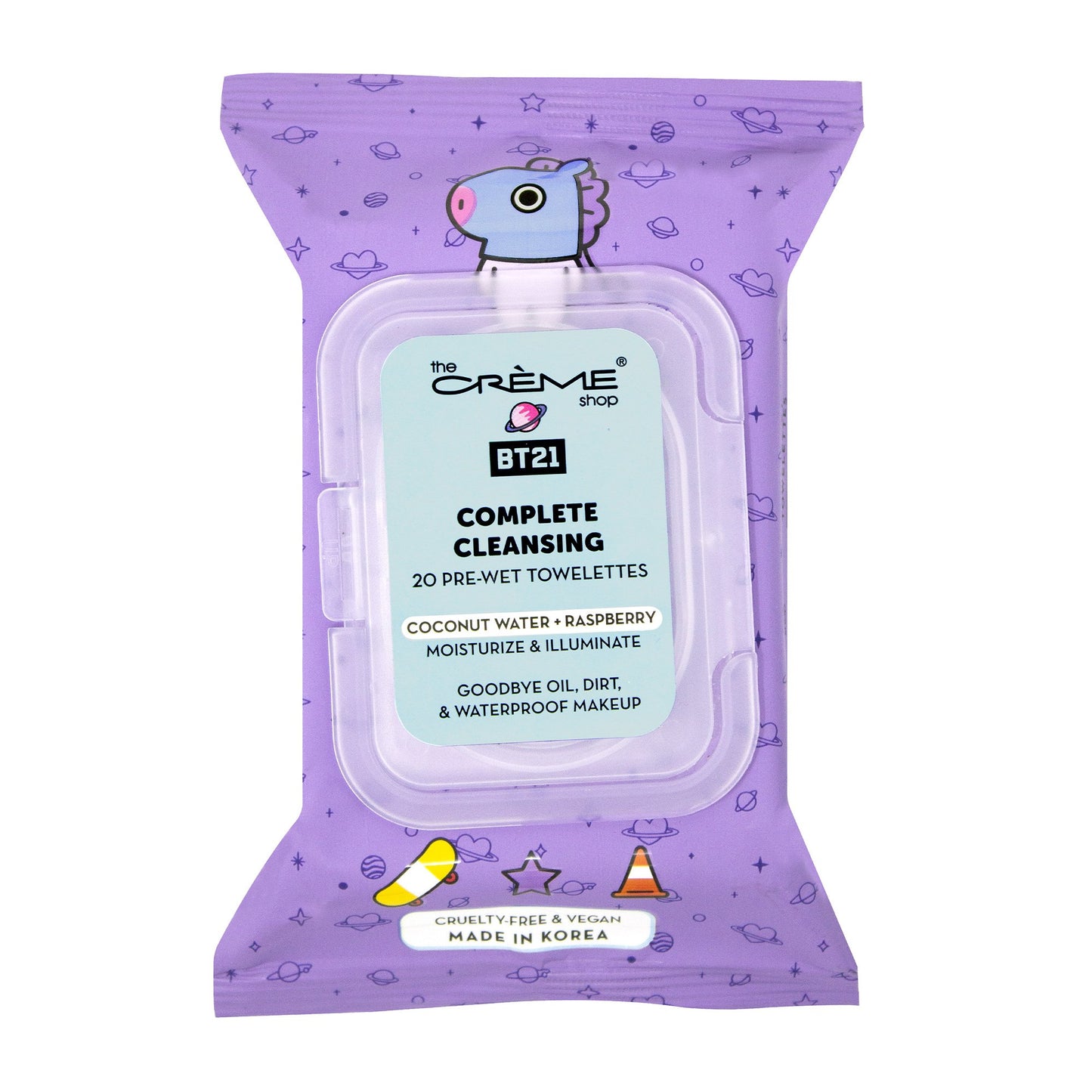 MANG Complete Cleansing Towelettes - Coconut Water & Raspberry (20 Pre-Wet Towelettes) Towelettes The Crème Shop x BT21 