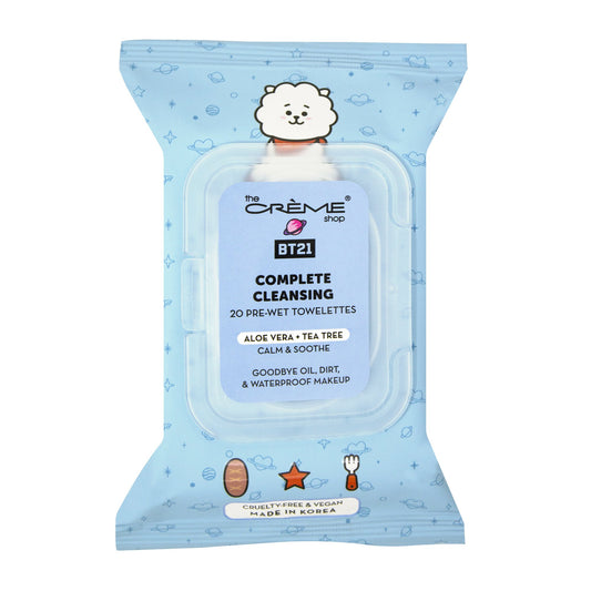 RJ Complete Cleansing Towelettes - Aloe Vera & Tea Tree (20 Pre-Wet Towelettes) Towelettes The Crème Shop x BT21 