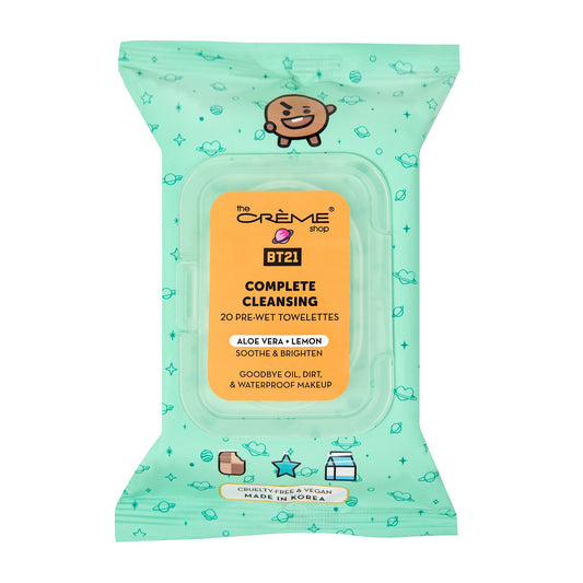 SHOOKY Complete Cleansing Towelettes - Aloe Vera & Lemon (20 Pre-Wet Towelettes) Towelettes The Crème Shop x BT21 