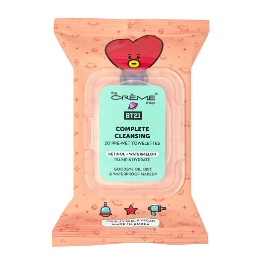 TATA Complete Cleansing Towelettes - Retinol & Watermelon (20 Pre-Wet Towelettes) Towelettes The Crème Shop x BT21 