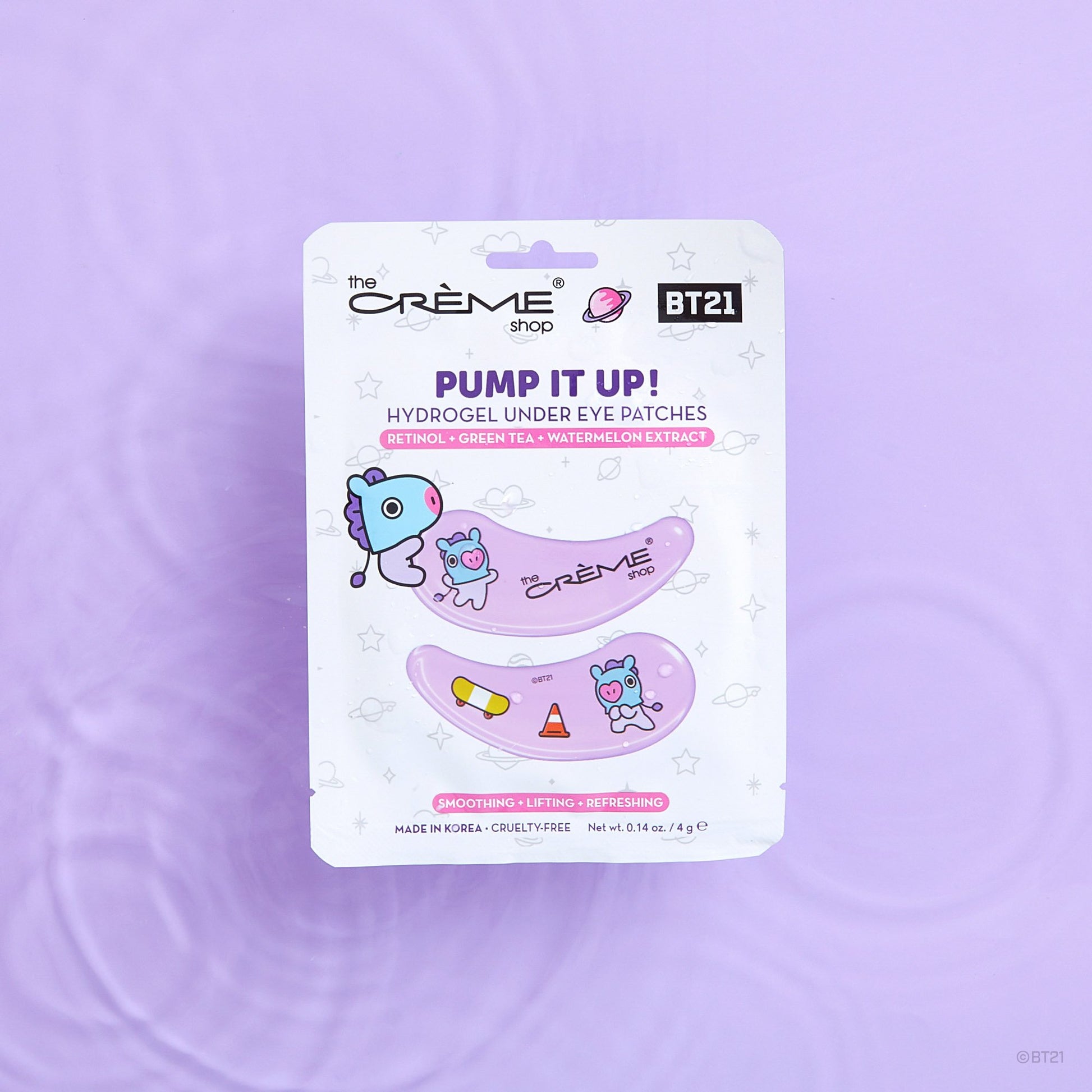 “Pump it up!” MANG Hydrogel Under Eye Patches | Lifting & Refreshing Under Eye Patches The Crème Shop x BT21 