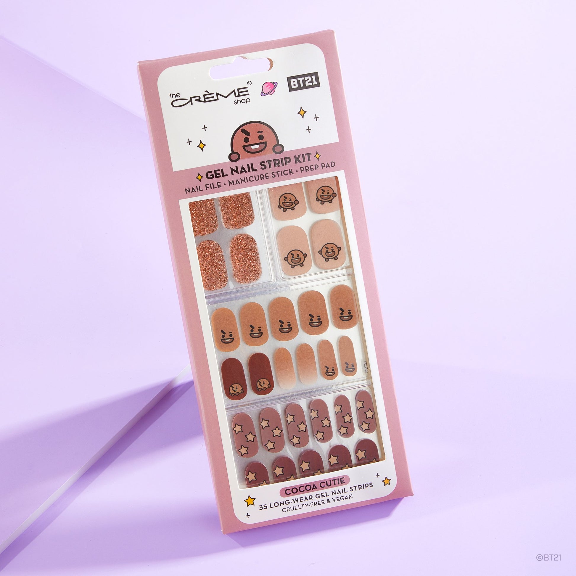 The Crème Shop | BT21: SHOOKY Cocoa Cutie Gel Nail Strips (Set of 35) Nail Strips The Crème Shop x BT21 