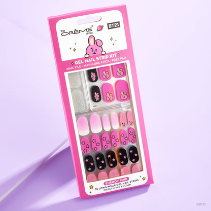 The Crème Shop | BT21: COOKY Energy Pink Gel Nail Strips (Set of 35) Nail Strips The Crème Shop x BT21 