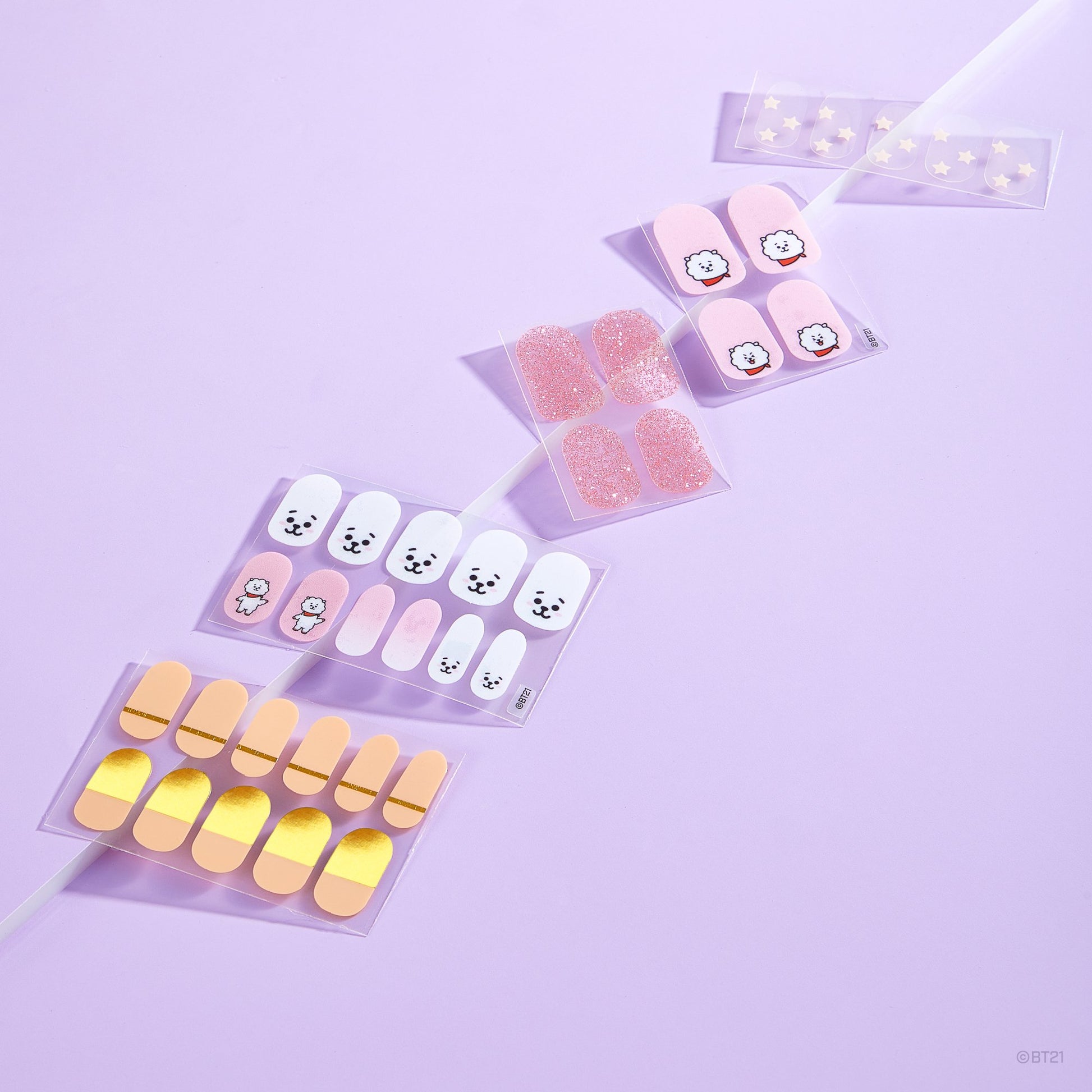 The Crème Shop | BT21: RJ Blush Gel Nail Strips (Set of 35) Nail Strips The Crème Shop x BT21 