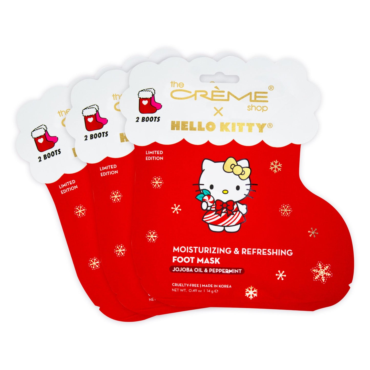 Hello Kitty Minty Fresh Soles Foot Mask (Set of 3) Foot Masks - The Crème Shop x Sanrio 