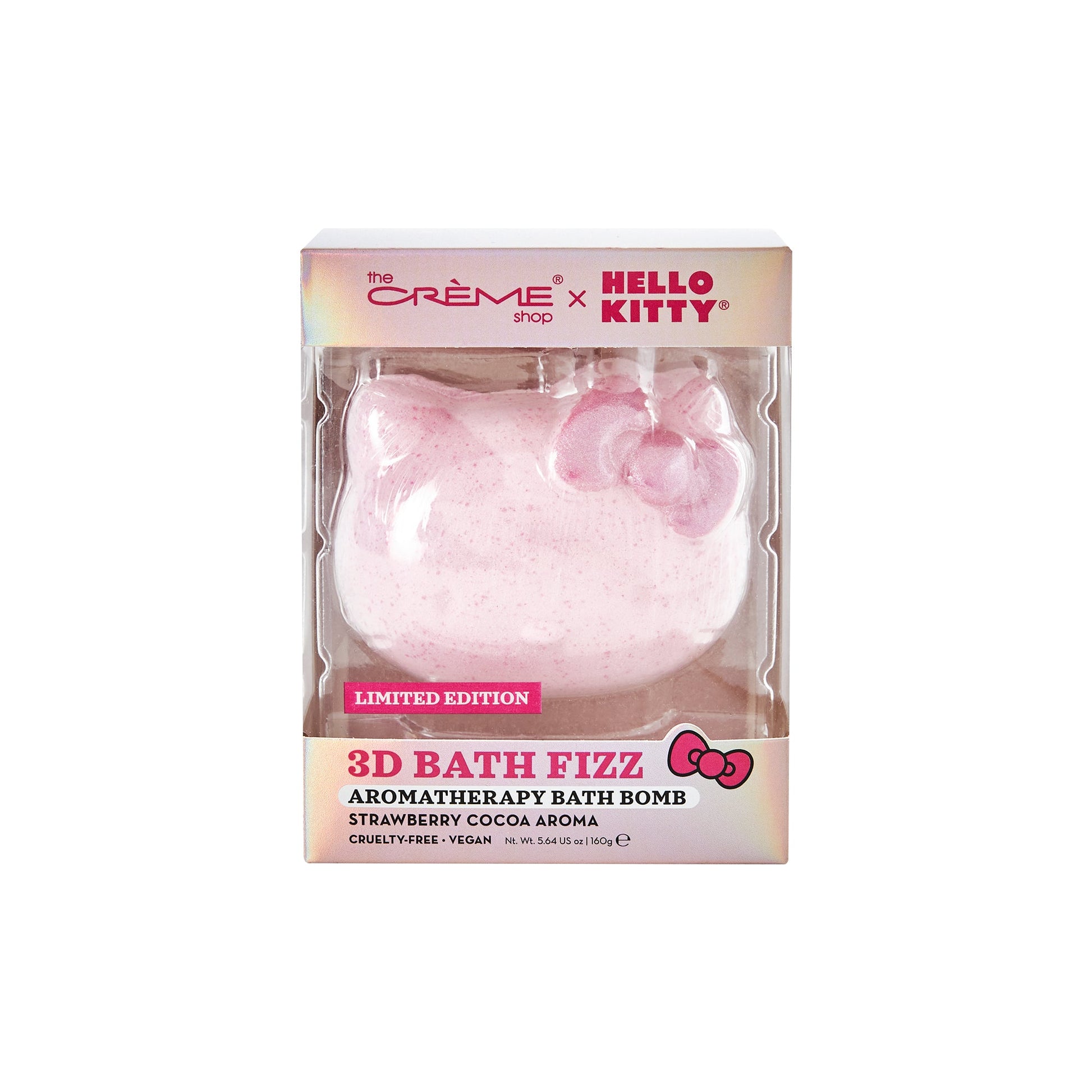 Hello Kitty 3D Aromatherapy Fizzy Bath Bomb - Strawberry Cocoa Bath Bombs - The Crème Shop x Sanrio 