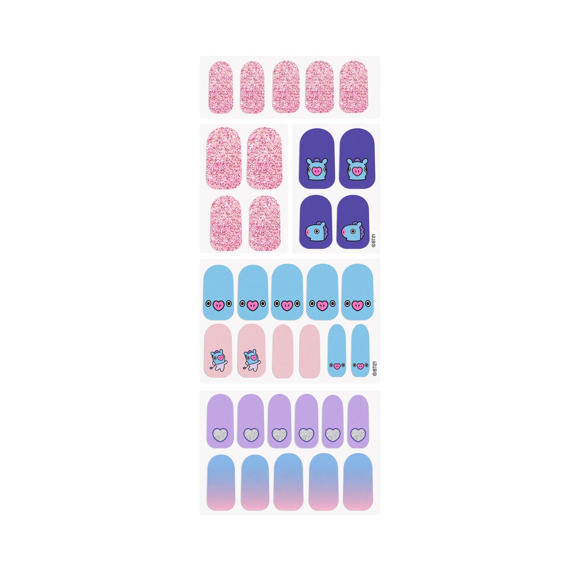 The Crème Shop | BT21: MANG Cotton Candy Sky Gel Nail Strips (Set of 35) Nail Strips The Crème Shop x BT21 