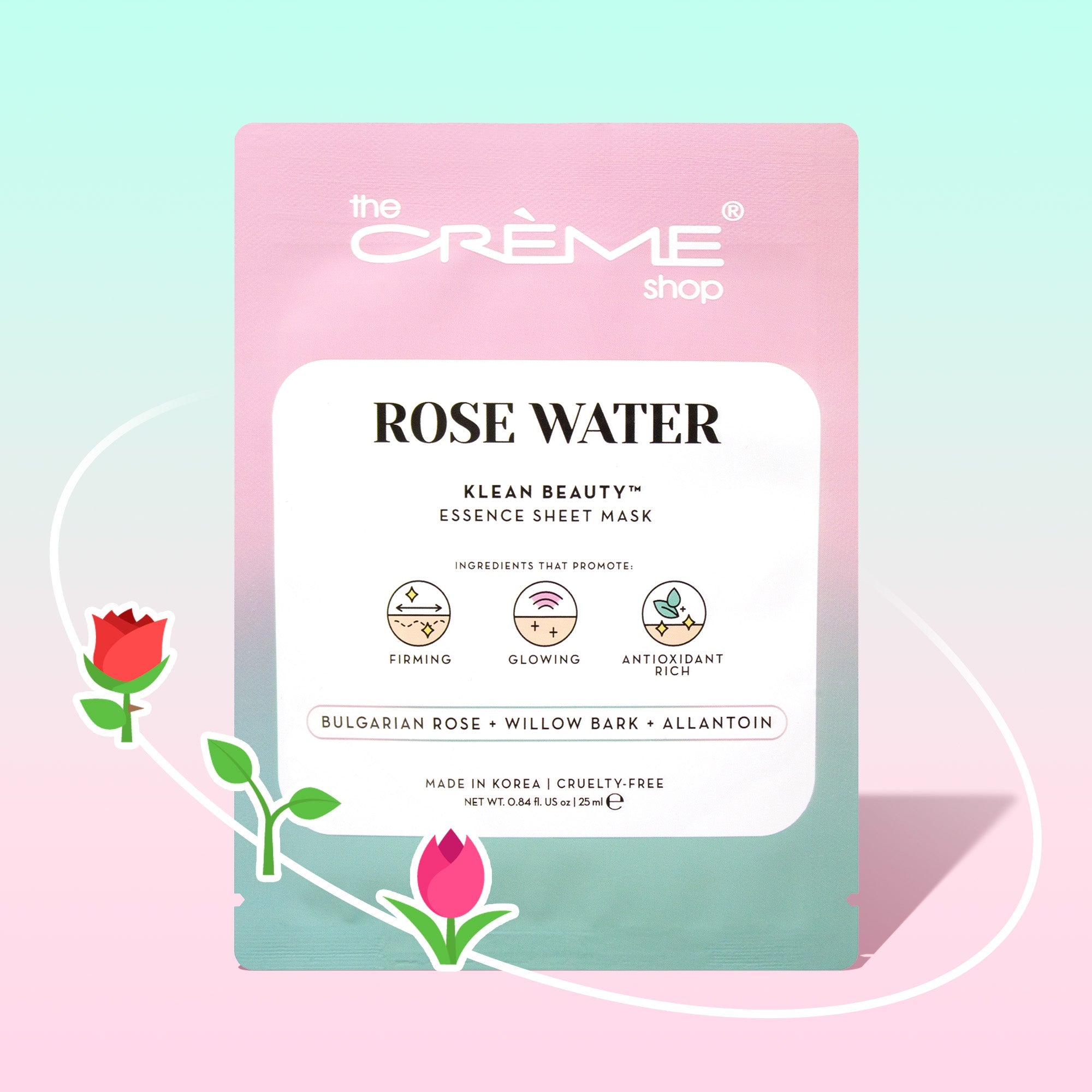 ROSE WATER Klean Beauty™️ Essence Sheet Mask Sheet masks The Crème Shop Single 