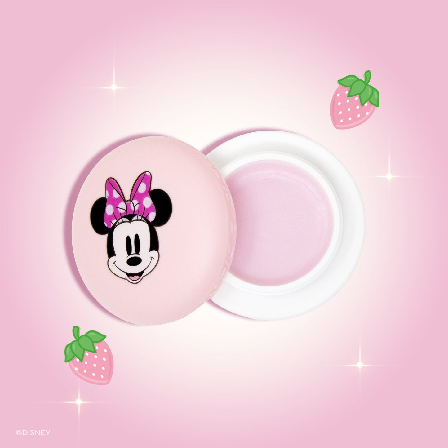 Minnie Mouse Macaron Lip Balm - Strawberries & Crème Lip Balms The Crème Shop x Disney 