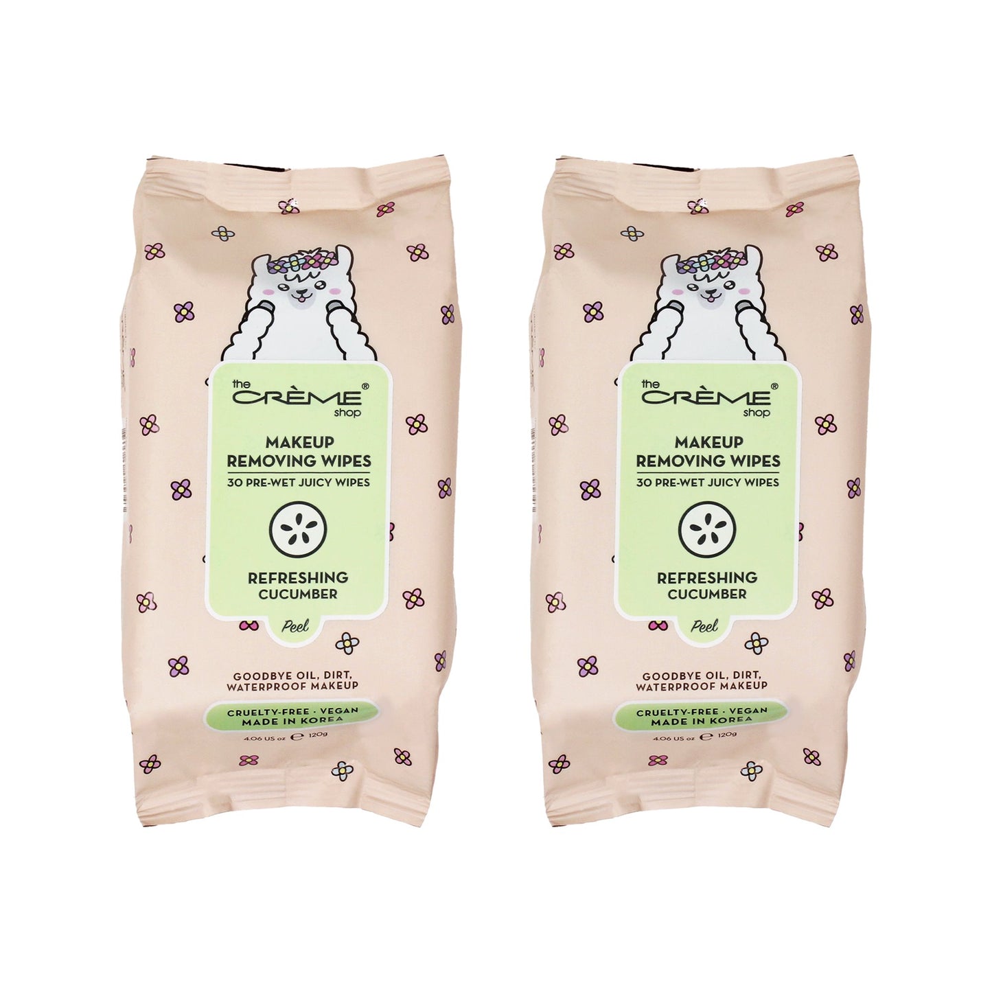 Llama Juicy Makeup Removing Wipes - (2 Packs of 30) towelettes The Crème Shop 