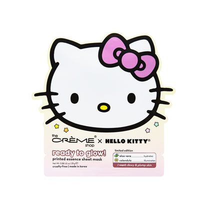 The Crème Shop x Hello Kitty Ready To Glow Printed Essence Sheet Mask Sheet Masks The Crème Shop x Sanrio 