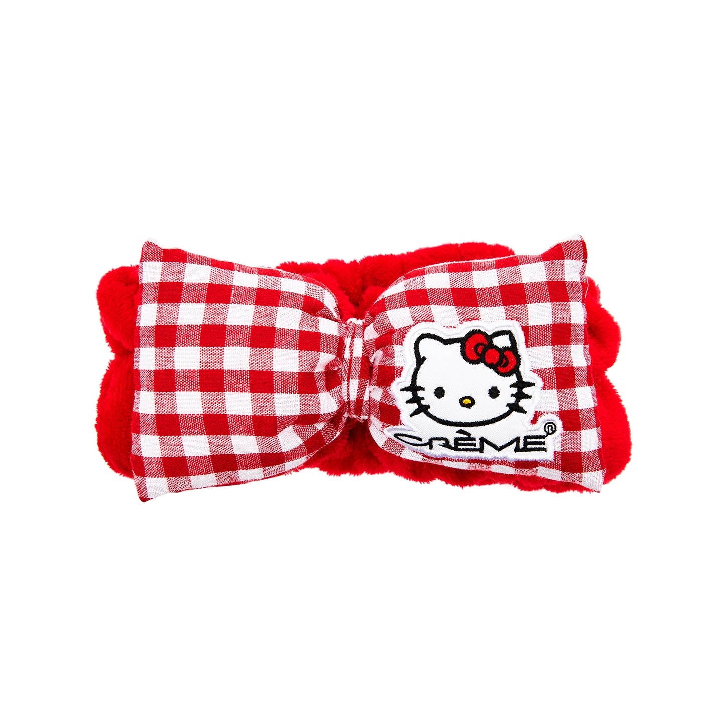 Hello Kitty Plush Spa Headband - Red Gingham Headbands The Crème Shop x Sanrio 