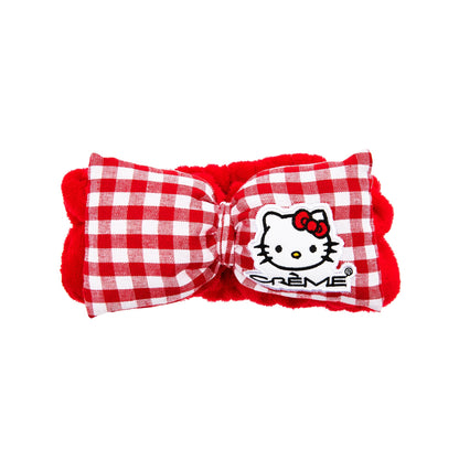 Hello Kitty Plush Spa Headband - Red Gingham Headbands The Crème Shop x Sanrio 