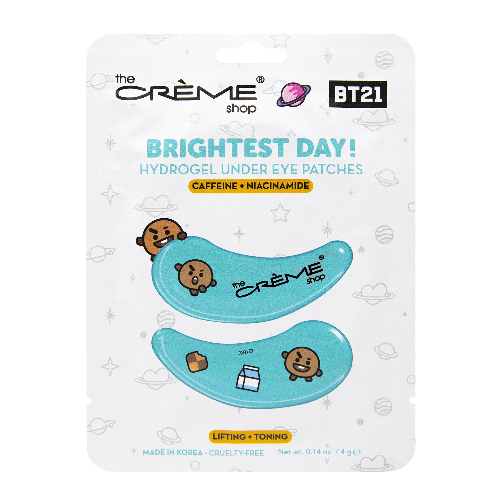 “Brightest Day!” SHOOKY Hydrogel Under Eye Patches | Lifting & Toning Under Eye Patches The Crème Shop x BT21 