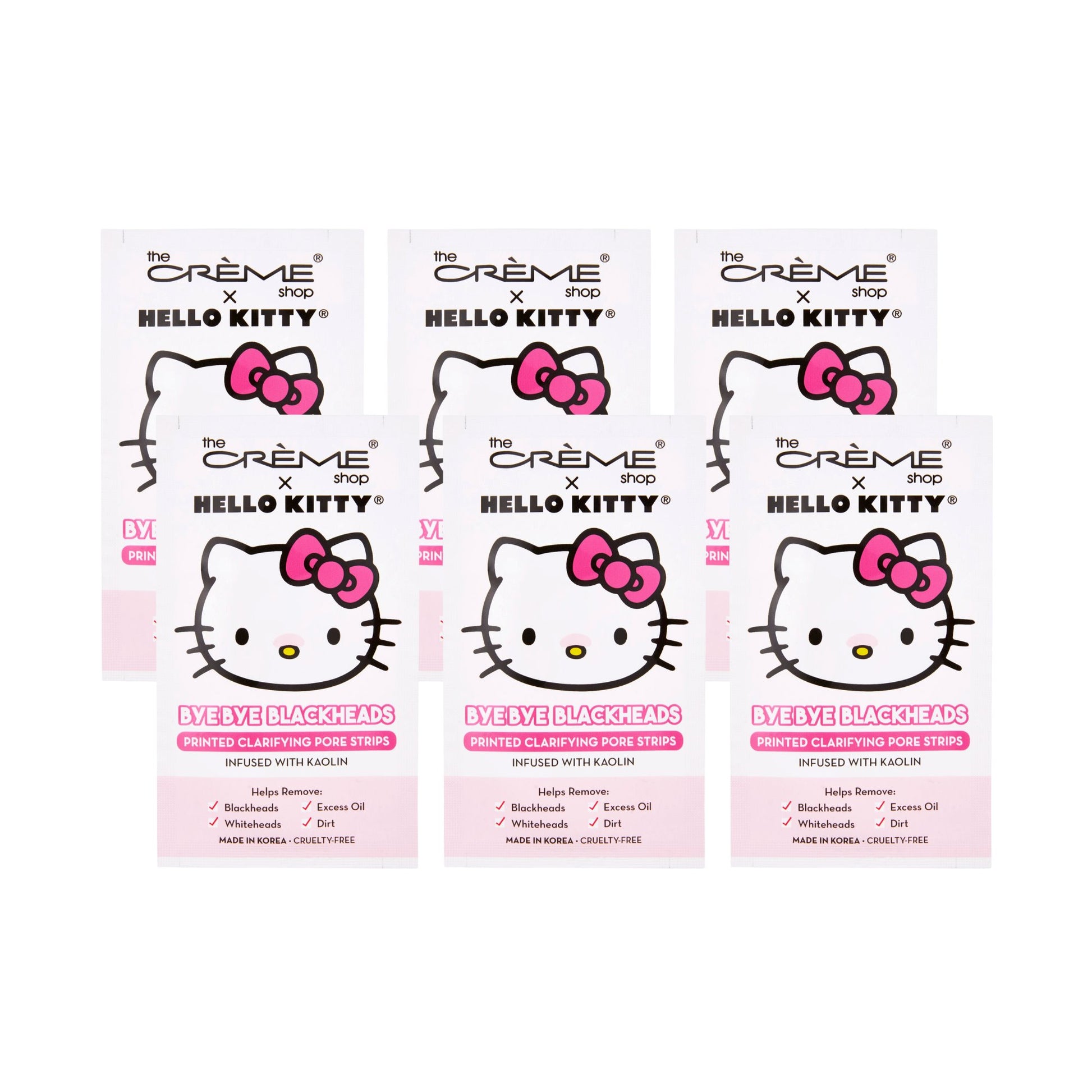 Hello Kitty Bye Bye Blackheads Nose Pore Strips (Set of 6) Blackheads Removers The Crème Shop x Sanrio 