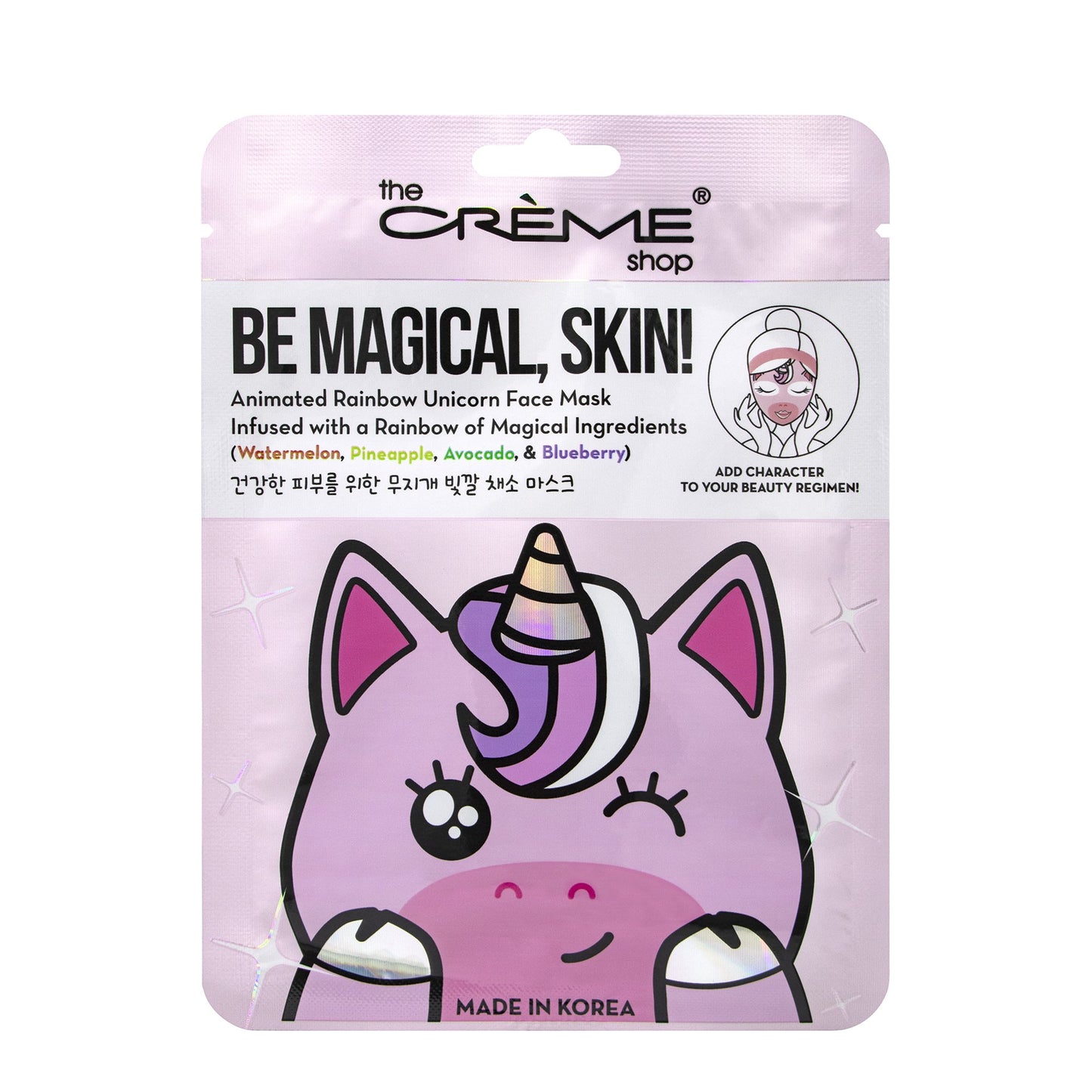 Be Magical, Skin! Animated Rainbow Unicorn Face Mask - Rainbow of Magical Ingredients - The Crème Shop